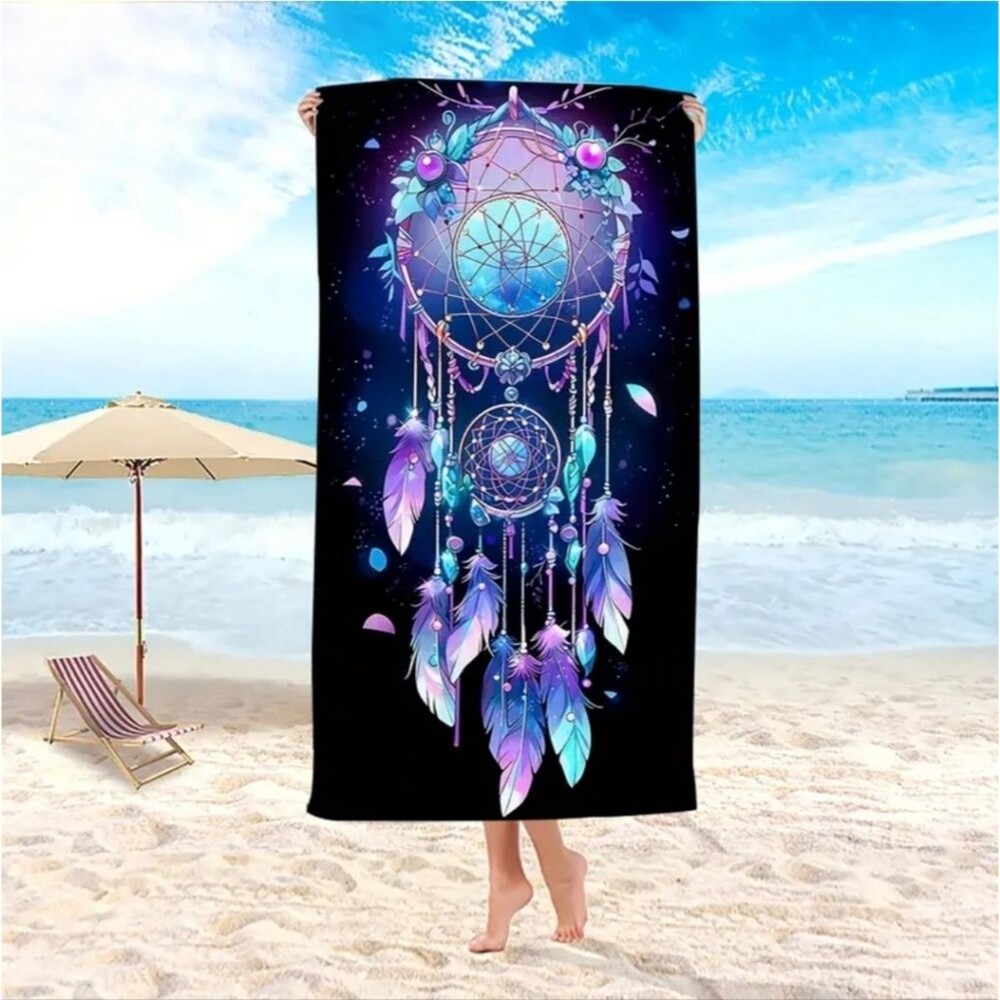 Neon fluorescent dream catcher microfiber towel